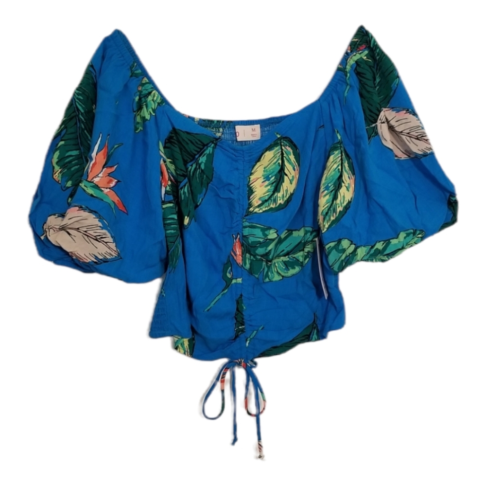 ❤PICK 3/$15❤NWT SO Junior's Size Medium Cinch Front Puff Sleeve Crop Top